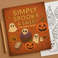 Simply Spooky & Sweet Halloween Coloring Book | 40 Printable Pages | Digital PDF Coloring Sheets | Cute Creepy Fall Activities