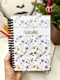 Personalized Artistic Handpainted Spiral Notebook, 120 Pages, 5.5 x 8.3 in Lined Pages