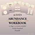 30 Day Abundance Workbook | Gratitude Journal, Manifestation Journal, Law of Attraction, Guided Reflection & Writing Prompts