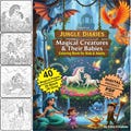 Jungle Diaries Coloring Book: Magical Creatures & Their Babies – Disney/Pixar‑Style Coloring Book for Kids and Adults | Instant Download