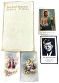 1961 Saint Joseph Continuous Sunday Missal Latin-English w/ Holy Cards JFK