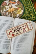 Lifetime Membership to the Autumn Reader Bookmark – Cozy Fall Book Lover Gift, Coquette Teddy Bookmark, Cute Bookmark for Book Lovers