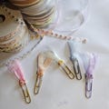 Sheer Ribbons in Pastel Colors With Daisy Accents Decorative Paperclips, Ribbon Bookmarks, Planner Paperclips, Set of 5