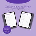 Weekly Meal Planner | Printable & Digital Food Journal with Grocery List