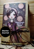 Starter Junk Journal.  Handmade Whimsical "Rose" Inspired Blank Journal for DIY Crafting, Customizable Art Journal.  Unfinished Scrapbook.