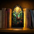 Custom Gothic Book Nook with Light | Fantasy Windows Bookshelf Insert | Illuminated Book End | Unique Gift for Readers & Book Lovers