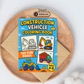 Construction Truck Coloring Pages – Excavator & Vehicle Printable Sheets for Kids, 120 Pages – Construction Birthday Party Activity