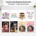 Teacher Day Magnetic Bookmarks Templates | 64 Printable Teacher Appreciation Bookmarks, Editable Canva Template, Personal Use Gift