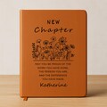 Personalized Name Soft Leather Notebook, Custom Name Vegan Leather Journal Gift, Retirement Gift, New Chapter Gift for Coworkers