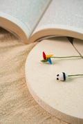 Handmade Crochet Bookmark, Micro Crochet Bookmark, Windmill Panda Bookmark, Handmade Gift for Readers, Book Club Gift, Gift for Book Lover