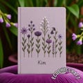 Minimalist Embroidered Notebook, Handmade Floral Journal, Simple Embroidery Sketchbook, Aesthetic Hand Stitched Custom Flower Writing Diary