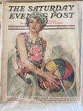 Saturday Evening Post Issue August 7, 1926 Woman with Beach Ball 1920s Vintage Victorian