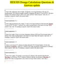 HESI RN Dosage Calculations Questions & Answers update